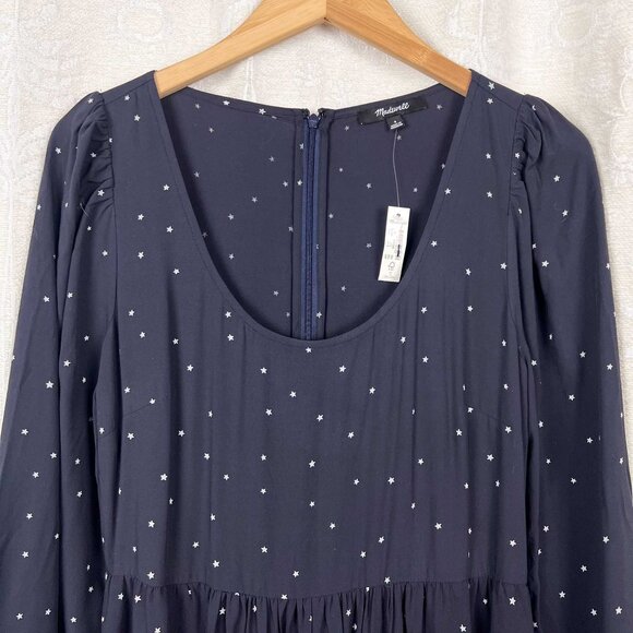 Madewell Alicia Long-Sleeve Scoopneck Midi Dress in Night Stars - Picture 3 of 11